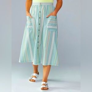 Women's Patagonia Lightweight Striped A/C Midi Skirt Sz:M